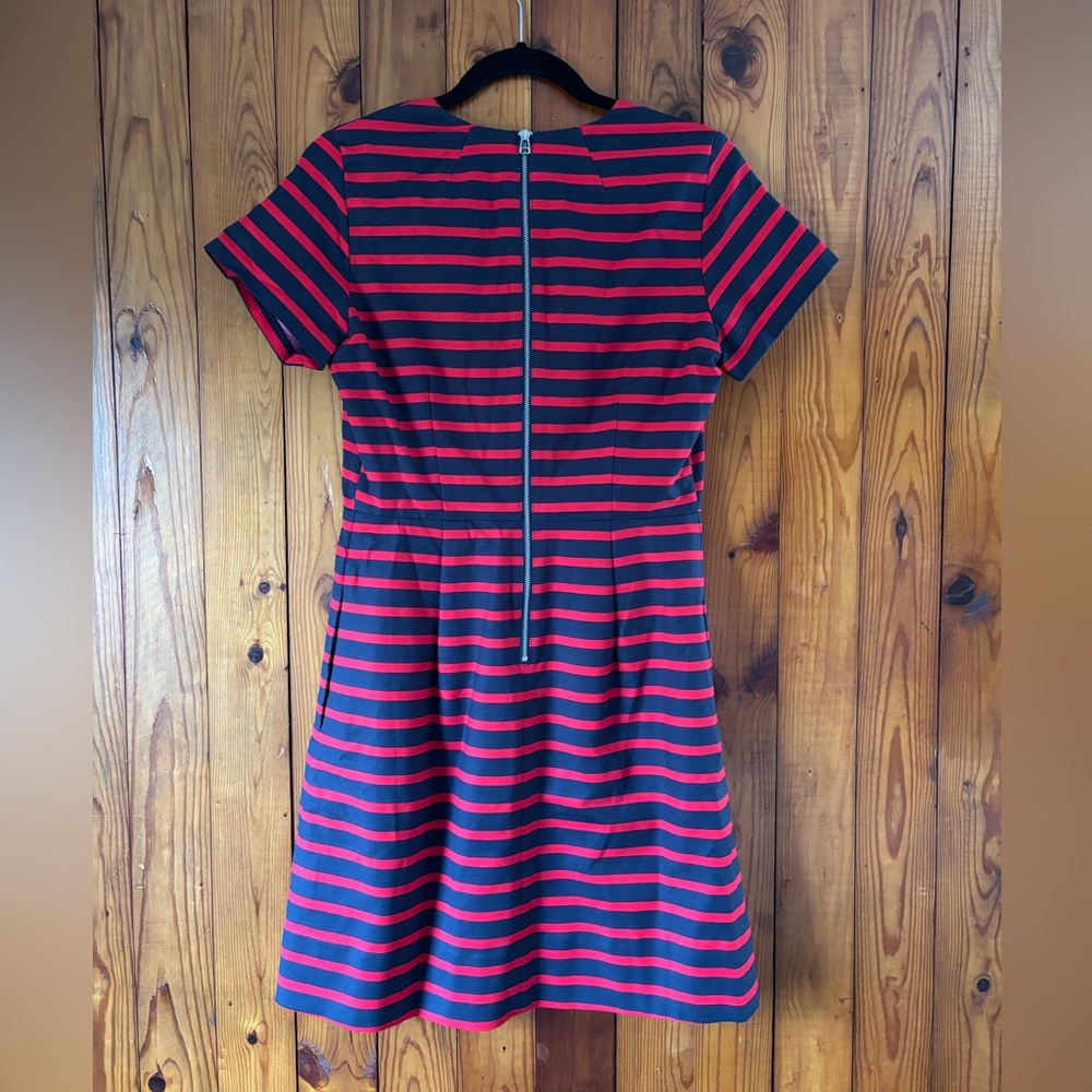 GAP Womens Red and Navy Striped Fit-and-Flare Dress NWT - Picture 6 of 8